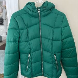 Bershka Emerald Green Puffer Jacket